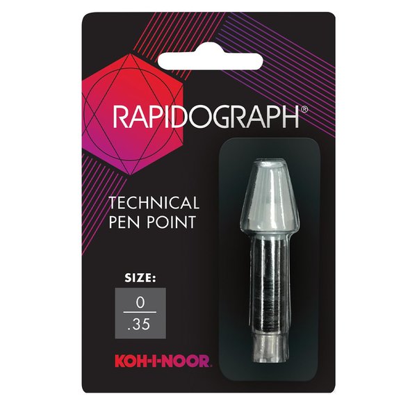 Koh-I-Noor Rapidograph Stainless Steel Replacement Point, 35mm, 1 Each (72D.Z), Black