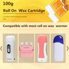 CENYEDA Roll On Wax Kit, Roll On Wax Cartridges for Hair Removal, 4 Pack Depilatory Honey Wax Roller Refill with 50 Wax Strip and 20 After-Wax Treatmet Wipes