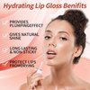 Unyoke Hydrating Lip Glow Oil-Lip care oil- Lip Oil Tinted for Lip Care and Dry Lips-Prevents Dry Cracked-Non-sticky Big Brush Head-Lip Plumping -Lip Oil gloss tinted-020#MAHOGANY