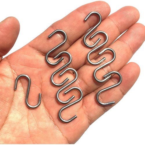 200Pcs Stainless Steel 1 Inch S Hook Connectors Mini S-Shaped Hangers Ornament for Jewelry Key Ring Chain Hardware Pet Name Tag Wood Circles Fishing Lure and Assembly DIY Crafts Doll House