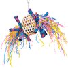 Bonka Bird Toys 1721 Round Basket Bamboo Paper Crinkle Beak Feet Hanging Forage Stuffed Shredding Foraging Pulling Colorful Parrot Parrotlet Finch