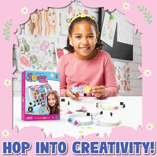 PURPLE LADYBUG DIY Headbands & Hair Accessories - Headband Making Kit for Girls Ages 5-7 Years Old - Great Easter Gifts for Girls or Easter Basket Stuffers for Girls - Birthday Gifts for Girls 6-8+