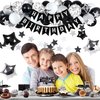 Miidenks 26th Birthday Decorations for Men Women, Black White and Silver Happy 26 Birthday Party Decorations Set with Birthday Balloons 26 Birthday Banner Star Black Cake Topper for Him Her