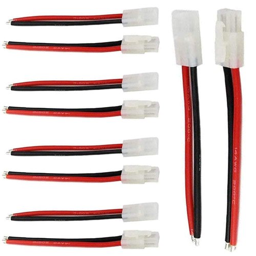 YLP 5pairs Tamiya Plug Male Female Connector Adapter Cable 14awg 10cm for RC Car Lipo Battery Charge