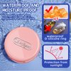 Serfeymi 3 Compartment Waterproof Cute Small Pill Box for Purse & Pocket,Travel Portable and Multifunctional Pill Case Holder for Vitamins, Fish Oil, Supplements, Pearls-Pink