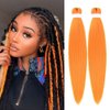 CANELIA Pre stretched Braiding Hair 26 Inch Neon Orange Braiding Hair Extensions Yaki Braids Hair Hot Water Setting Synthetic Braiding Hair Pre stretched Crochet Hair(26 Inch,2 Packs,Orange#)