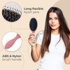 L.E.V Boar Bristle Anti Frizz Hair Styling Brush - Smoothing Brush Hair Comb - Women Hair Brushes for Curly, Thick, and Natural Black Hair - Hair Brushes for Women & Men (Pink)