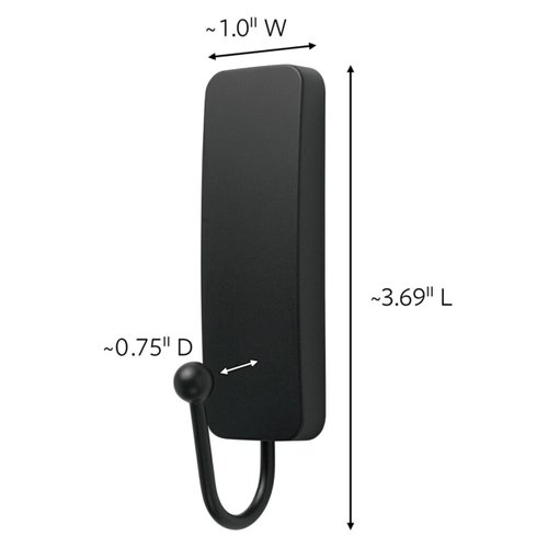 Medium Decorative Damage Free Adhesive Wall Hooks for Hanging Christmas Decorations, 2 Black Hooks and 4 Command Strips