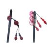 Vctitil 4Pieces Chinese Traditional Flower Hair Chopstick Set,Handmade Retro Red Flower Tassel Hair Pins for Women Girl Hair Accessories Long Hair(Red)