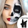 Black Face Paint Stick - 3.8g Halloween Face Body Eye Paint Skeleton Ghost Skull Cosplay Costume Professional SFX Corpse Special Effects Makeup Kit for Adults Kids Full Coverage Skin Paints