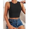 Natural Feelings Sports Bras for Women Removable Padded Yoga Tank Tops Sleeveless Fitness Workout Running Crop Tops Black