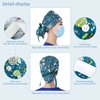 Ponytail Scrub Caps Women Long Hair with Buttons Nurse Hats Chemo Hats Cancer Headwear Head Scarfs Bouffant Working Cap with Buttons Sweatbands for Women