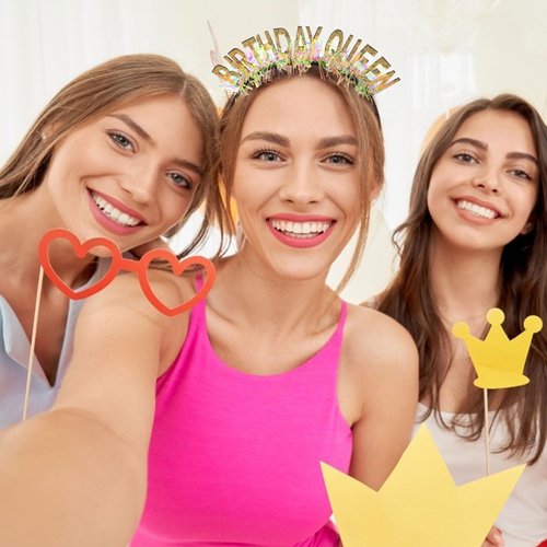 CIEHER Birthday Headband for Women Girls Birthday Decorations Gold Birthday Queen Crown Birthday Tiara Birthday Crowns for Women Birthday Gifts