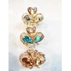 Generic Jeweled antique gold hair claw clip with crystals (Primary color: Blue (only 1 left))