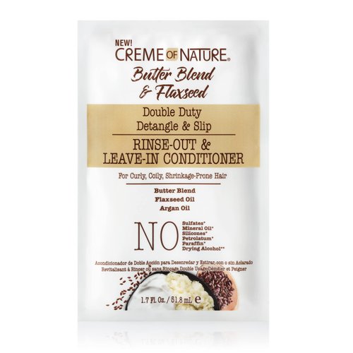 Leave In Conditioner by Creme of Nature, Butter Blend, Argan Oil, Flaxseed Oil, Rinse-Out, Leave-In, 1.75 Oz