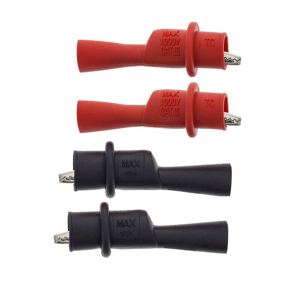 Replacemen Push-on Alligator Clips for Multimeter Test Lead,4 Pcs (4 PCS)