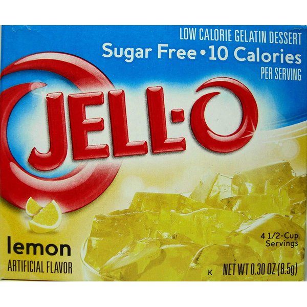 Jell-O Lemon Flavor Sugar Free Gelatin (4 Pack)