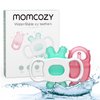 Momcozy Baby Teether Toys, Water Fillable Teether Silicone Cold Teether, Baby Teething Toys Chill Teether, Baby Water Teether for Teething Relief 0-12 Months, Green and Pink 2 Pcs