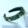 Fashion Green Padded Headband Constellation Birthday Hair Band Zodiac Sign Taurus Crystal Jewled Headband Vintage Hair Accessories