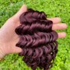 REMY HAIR Human Hair Bundles Red Deep Wave Bundles Colored #99j Burgundy Deep Weave One Bundle 16 Inch Brazilian Virgin Human Hair Extensions for Black White Women