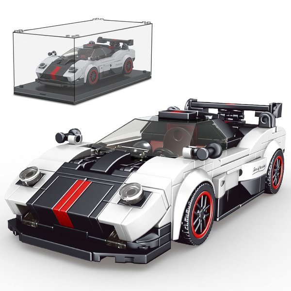 Mould King Speed Champion Zonda Race Car Toys with Display Case, 27030 Model Cars Building Blocks, Cool Simulation Spots Car Building Sets, Classic Car Building Kits for Adults Kids 8+(374 PCS)
