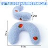 BABORUI Dog Calming Pillow for Small Dogs, U Shaped Dog Neck Pillow for Joint Relief Sleeping Improve, Machine Washable Pet Pillow for Dogs & Cats(Blue)