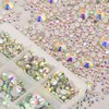 NCB 8000pcs Non Hotfix Rhinestones 10 Sizes Flatback Crystal Glass Rhinestones with Tweezers and Picking Pen for Nail Art Clothes Bags Phone Decorations Crafts DIY (001ab Crystal AB Mix SS3-SS30)
