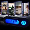 Dickno 2 in 1 Car Digital Thermometer Clock, Mini Electronic Luminous Auto Dashboard Temperature Clock, Universal Vehicle LCD Backlight Portable Tiny Digital Dashboard Clock