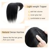SEGO Hair Toppers for Women Real Human Hair With Bangs 7 * 13CM Silk Base 100% Remy Human Hair Clip in Top Wiglet Hair Pieces for Thinning Hair -16 Inch Dark Brown