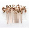 Faship Gorgeous Smoked Topaz Rhinestone Crystal Floral Hair Comb