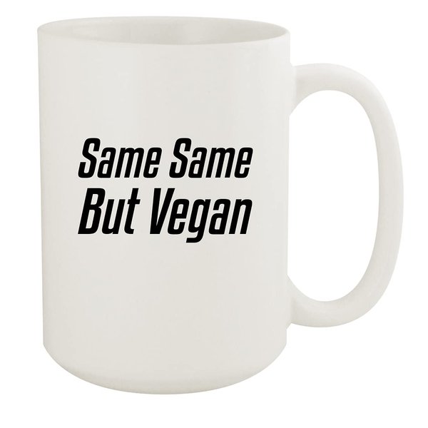 Same Same But Vegan - Ceramic 15oz White Mug, White
