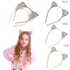 Bnikion Cat Ears Headband Rhinestone Cat Headbands Crystal Hair Hoop Women Party Headdress Cosplay Costume Headwear Halloween Makeup Handmade Headpiece Hair Band Hair Accessories 3 Pack