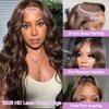 13x6 Chocolate Brown Lace Front Wig Body Wave Wigs Human Hair 200% Density Hd Transparent Front Wigs Human Hair Pre Plucked with Baby Hair Brown Colored Wigs for Women Human Hair Wigs 28 Inch