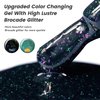 YTD Likomey Brocade Glitter Color Changing Gel Nail Polish,15ml Bright Green To Dark Green Shimmer Glitter Mood Temperature Change Colors Iridescent Flakes,Ombre Thermal Gift,WB349