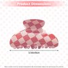 Checkered Hair Claw Clips for Women Cute Claw Clip Pack, Checkered Hair Clips for Girls Medium Size Hair Claws for Thick Hair Checkered Claw Clips No-Slip Grip Aesthetic Hair Accessories (Pink-white)