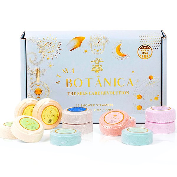 Shower Steamers Gift Set - Shower Bombs Aromatherapy, Variety Pack of 12 Shower Tablets with Essential Oils, Spa Gifts for Mom, Shower Gifts for Women, Made in USA by Atma Botanica