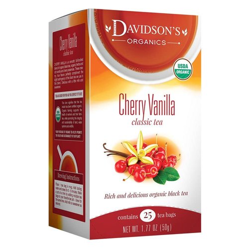 Davidson's Organics, Cherry Vanilla, 25-count Tea Bags, Pack of 6