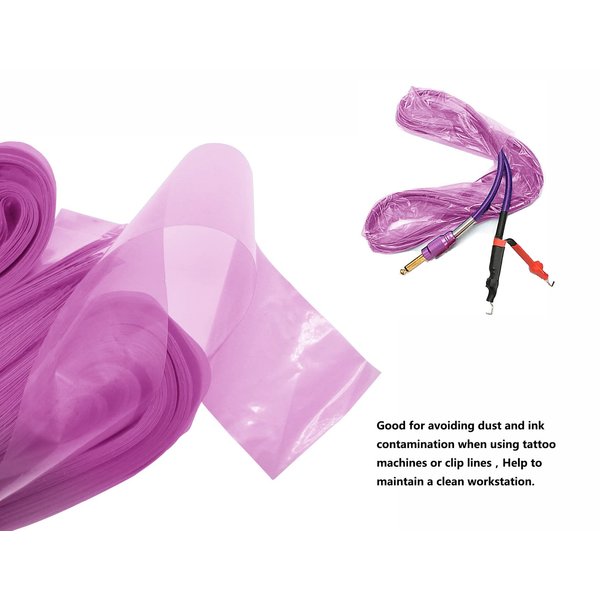 HuoHuo 100PCS Clip Cord Sleeves,Box Plastic Clip Cord Sleeves Pink,Disposable Hygiene Clip Cord Covers,One Box of 100PCS Plastic Pink Clip Cord Sleeves,Machine Bags (Pink)