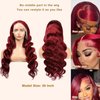 SAIWINI 28 Inch 99j Burgundy Lace Front Wigs Human Hair 13x4 Body Wave Wig 180% Density Glueless Frontal Wigs Human Hair Pre Plucked Brazilian Virgin Human Hair Wigs Colored Wine Red for Women