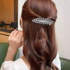 Gray Pearl Hair Clips Barrettes for Womens Hair Crystal Rhinestone Pearl Hair Barrettes Hairpins Clips for Hair Jewelry Pearl French Hair Accessories Ponytail Holder