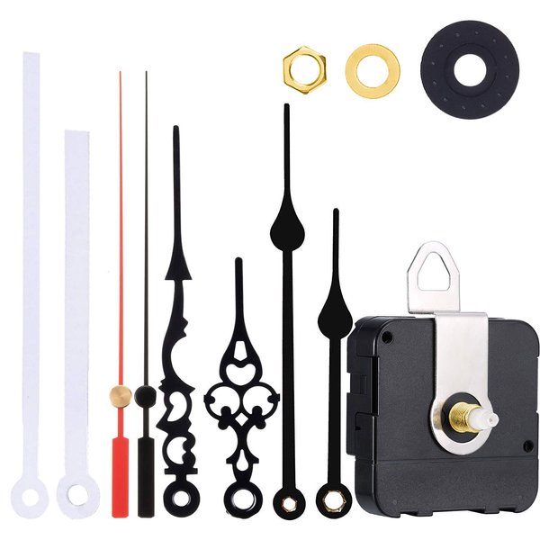 Satisfounder Non-Ticking Hands Quartz DIY Wall Clock Movement Mechanism DIY Repair Parts Replacement with 3 Different Pairs of Hands (1/4 Inch Shaft Length)
