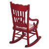 1 Pieces Doll House Wooden Chairs 1:12 Christmas Dollhouse Model Chairs Mini Dollhouse Wooden Rocking Chairs for Dollhouse Accessories Furniture Decoration