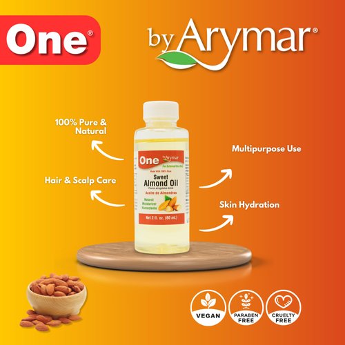 Arymar Almond Oil Essential Oil - 100% Pure Almond Oil for Skin, Hair & Aromatherapy 2oz