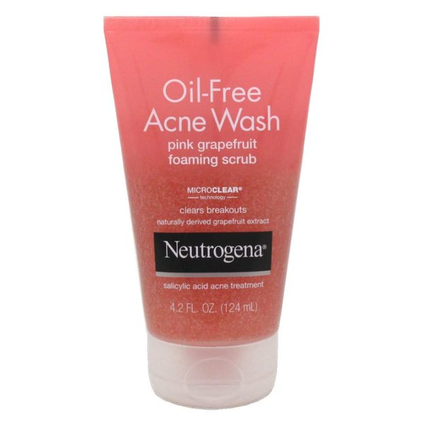 Neutrogena Oil-Free Acne Wash Pink Grapefruit Foaming Scrub, 4.2 Ounce (Value Pack of 2)