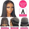 Wear And Go Glueless Wigs 5x5 Hd Lace Closure Wigs Human Hair Pre Cut For Beginners Straight Wigs Human Hair Glueless Ready To Wear Pre Plucked For Black Women 180% Density (22 Inches)