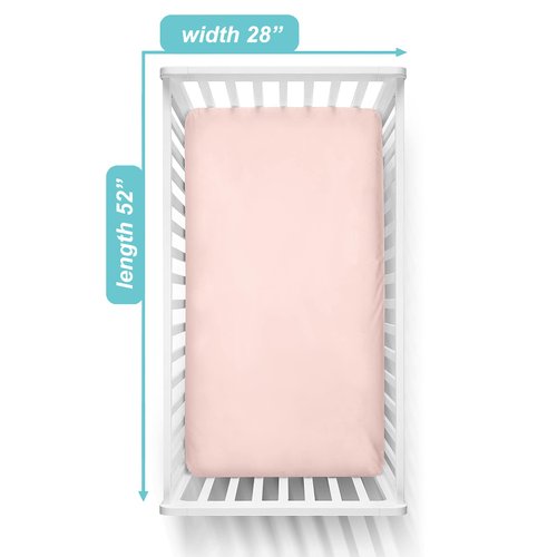 American Baby Company Fitted Crib Sheet 28" x 52", Soft Breathable Neutral 100% Cotton Jersey Sheet, Blush, for Boys and Girls, Fits Crib and Toddler Bed mattresses