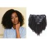 African American Afro Kinky Curly Clip ins Hair Extensions Double Weft Top Grade Brazilian Virgin Black Hair, 3C and 4A Big Thick, 120 Gram, 18 Inch