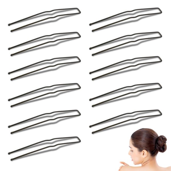 30 Pieces U Shaped Hair Pins Metal Bobby Ballet Styling Pins for Women Girls and Hairdressing Salon Thick Thin Long Curly Hair Forks(Brown)