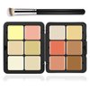 LSxia 12 Colors Cream [Blush+Contour+Concealer+Highlighter] Makeup Palette for Cheeks - Multi-functional Makeup Palette with Brush, Natural Matte Long Wearing, Waterproof Face Makeup Palette (#04)