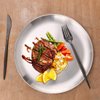 AIYoo Stainless Steel Plates 2 Set Metal Dinner Dishes 10 Inch Reusable Dinner Plates Great for Picnic,Outdoor Camping,BBQ plate,Steak plate,Shatterproof Dishwasher Safe